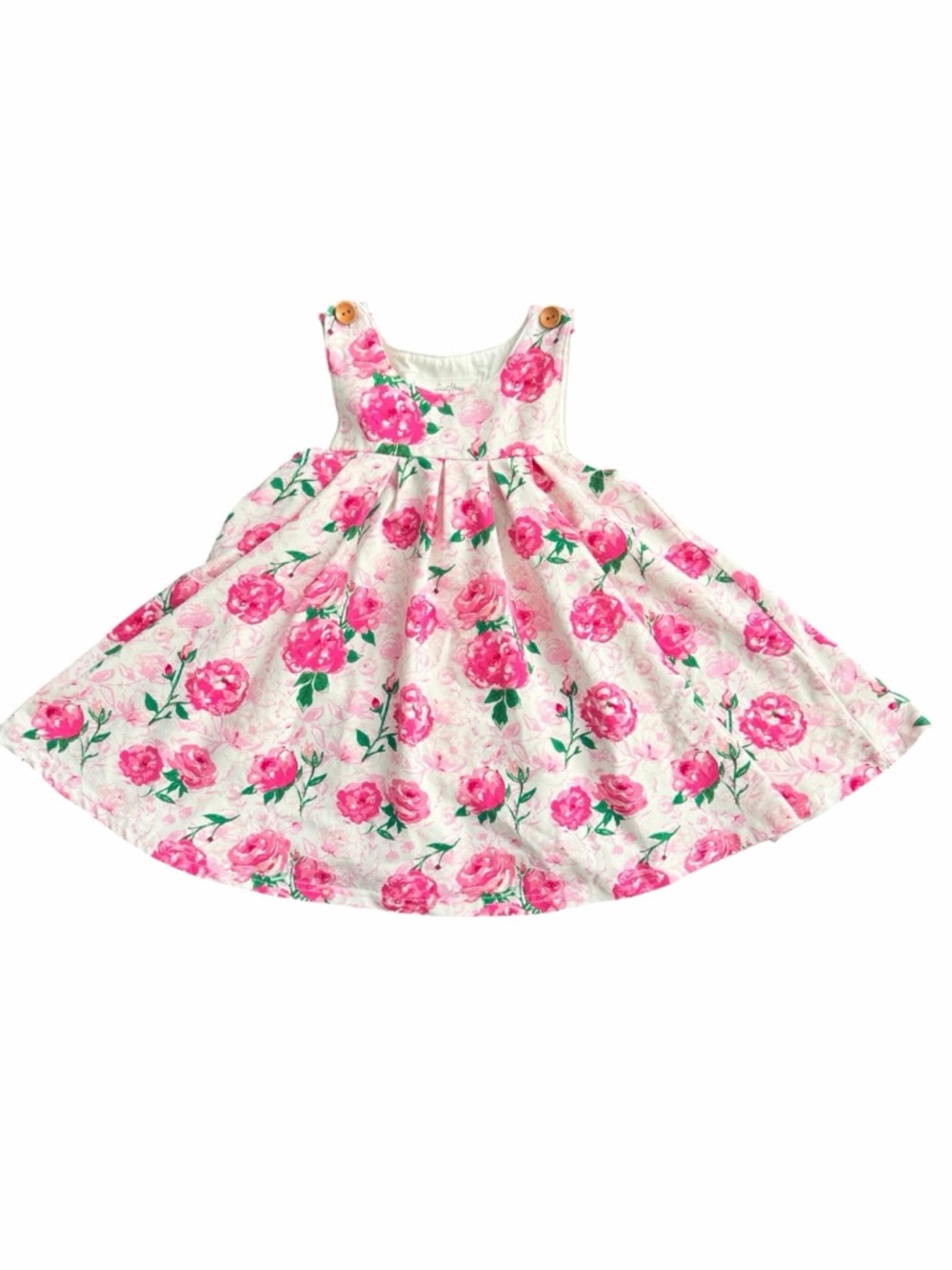SweetHoney Floral Cotton Twirl Tank Dress with buttons size 2T